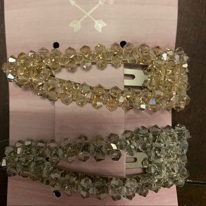 NWT Twig and Arrow Champagne and Gray hair clips